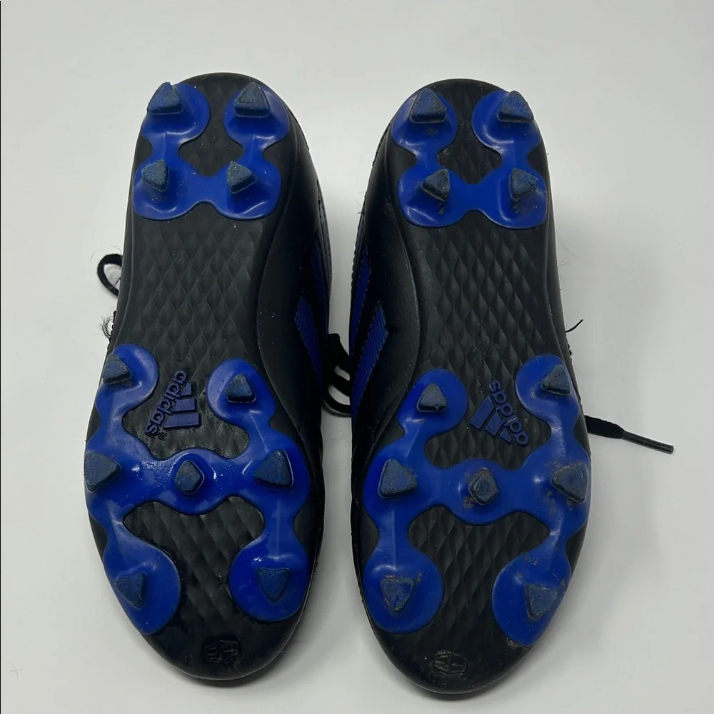 Adidas Kids Black and Blue Cleats